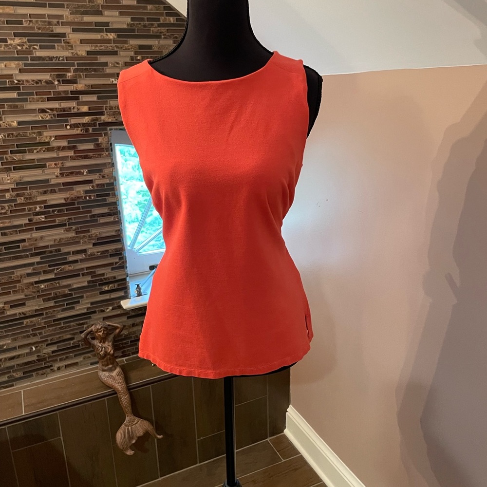 Banana Republic Orange Fitted Sleeveless Tank Top